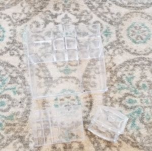 Clear makeup organizer set